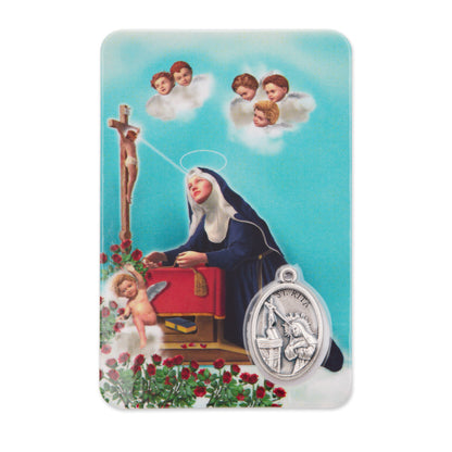 MONDO CATTOLICO ROMA Holy Card Plasticized Holy Card of Saint Rita of Cascia