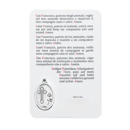 MONDO CATTOLICO ROMA Holy Card Plasticized Holy Card of St. Francis for the Blessing of Animals
