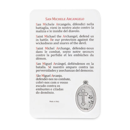 MONDO CATTOLICO ROMA Holy Card Plasticized Holy Card of St. Michael the Archangel