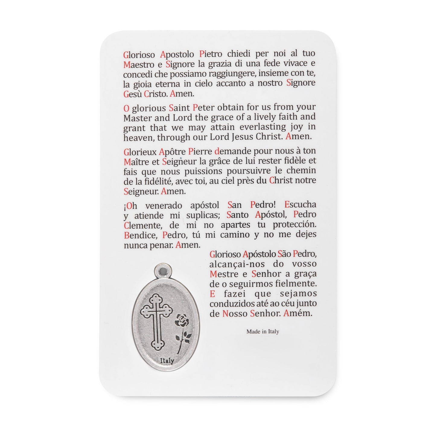 MONDO CATTOLICO ROMA Holy Card Plasticized Holy Card of St. Peter