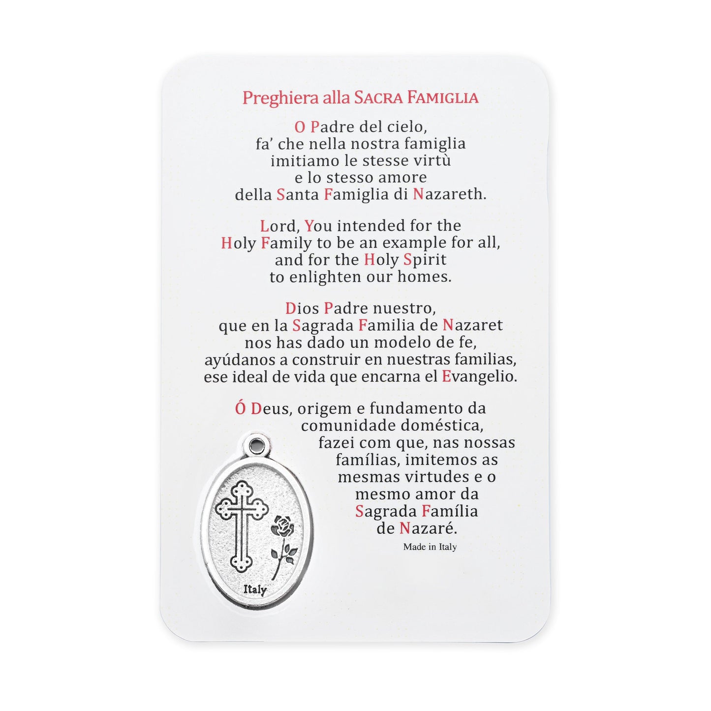 MONDO CATTOLICO ROMA Holy Card Plasticized Holy Card of the Holy Family