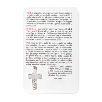 MONDO CATTOLICO ROMA Holy Card Plasticized Holy Card with Act of Contrition