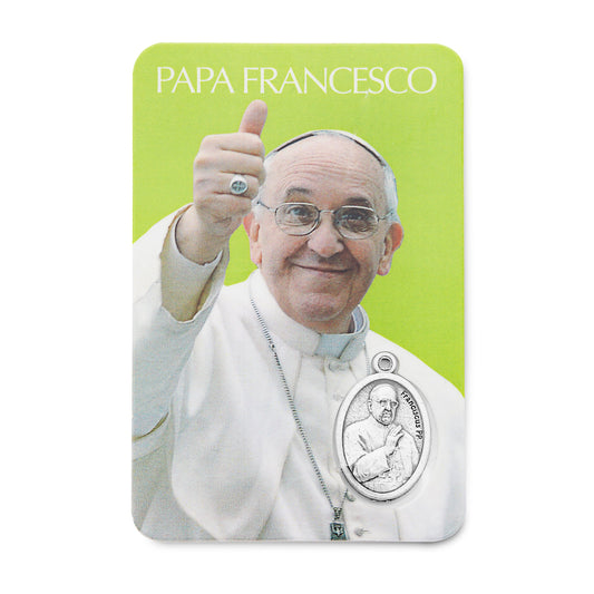 MONDO CATTOLICO Pope Francis Thumbs Up Plastified Prayer Card