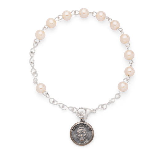MONDO CATTOLICO ROMA Bracelet 19 cm (7.48 in) / 6 mm (0.24 in) Pope Leo XIV Bracelet with Synthetic Pearl Beads