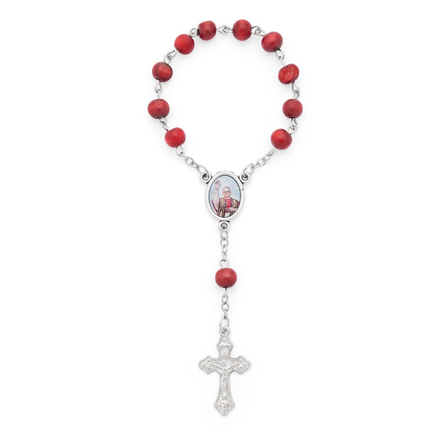 MONDO CATTOLICO ROMA Rosary 15 cm (5.91 in) / 5 mm (0.20 in) Pope Leo XIV One-Decade Rosary with Prayer Card