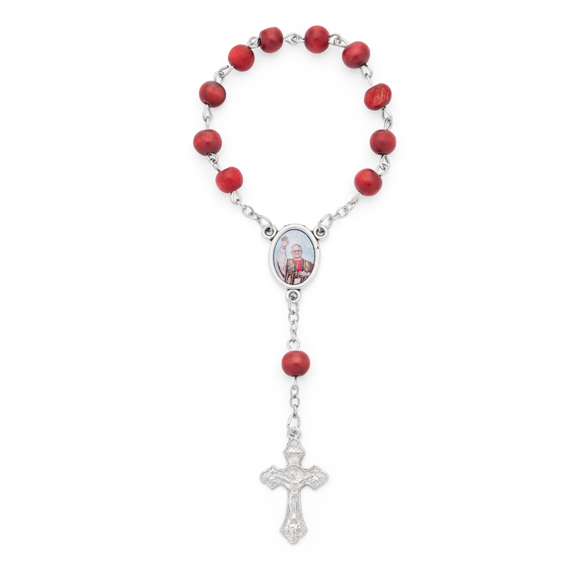 MONDO CATTOLICO ROMA Rosary 15 cm (5.91 in) / 5 mm (0.20 in) Pope Leo XIV One-Decade Rosary with Prayer Card
