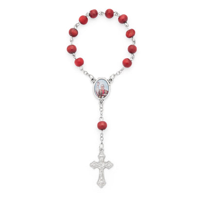 MONDO CATTOLICO ROMA Rosary 15 cm (5.91 in) / 5 mm (0.20 in) Pope Leo XIV One-Decade Rosary with Prayer Card