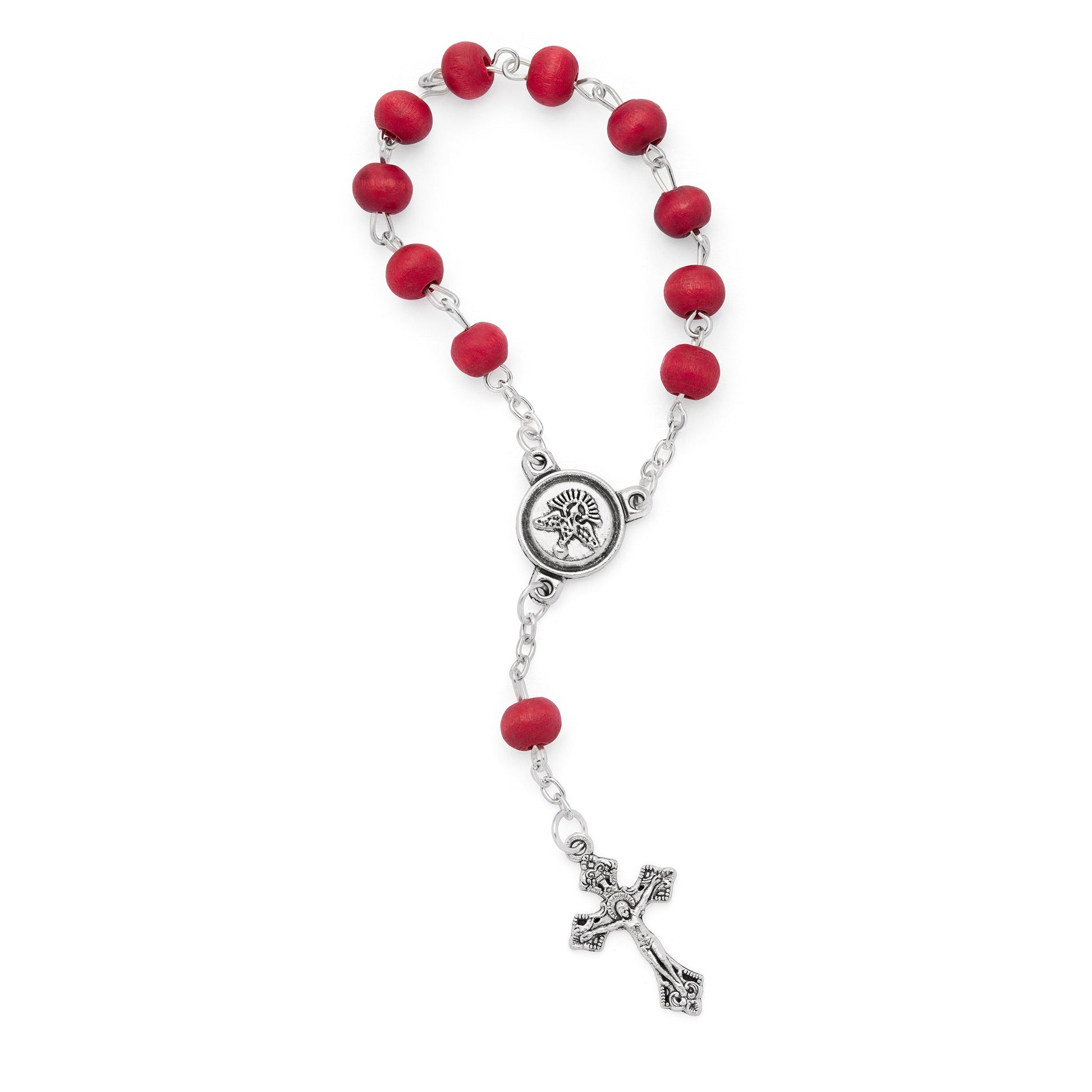 MONDO CATTOLICO ROMA Rosary 15 cm (5.91 in) / 6 mm (0.24 in) Pope Leo XIV One-Decade Rosary with Wooden Panel