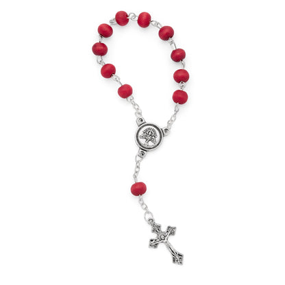 MONDO CATTOLICO ROMA Rosary 15 cm (5.91 in) / 6 mm (0.24 in) Pope Leo XIV One-Decade Rosary with Wooden Panel