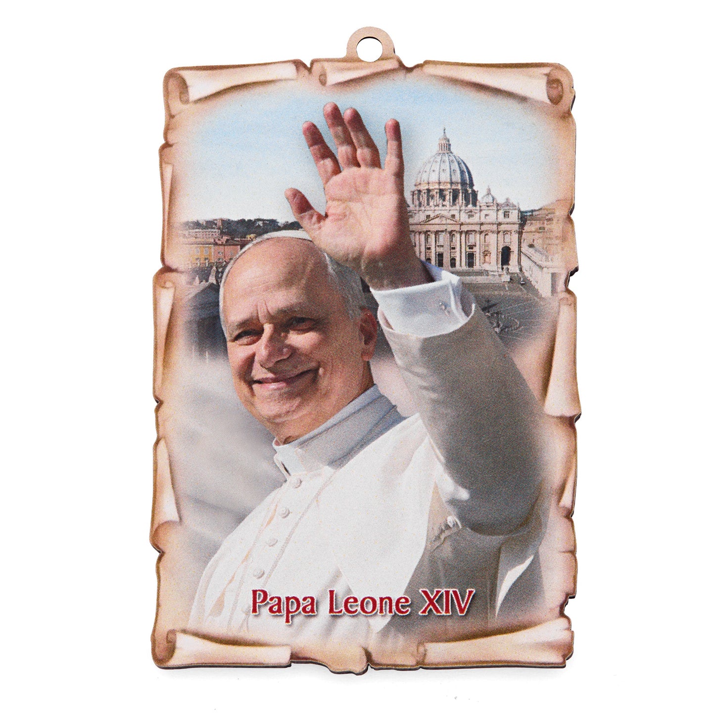 MONDO CATTOLICO ROMA Rosary 15 cm (5.91 in) / 6 mm (0.24 in) Pope Leo XIV One-Decade Rosary with Wooden Panel