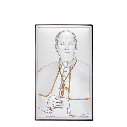 Pope Leo XIV Picture in Bilaminated Silver