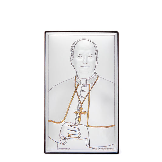 Pope Leo XIV Picture in Bilaminated Silver