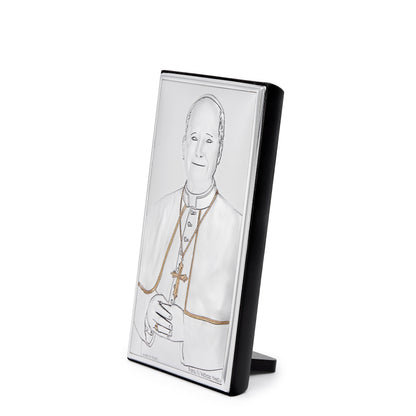 Pope Leo XIV Picture in Bilaminated Silver