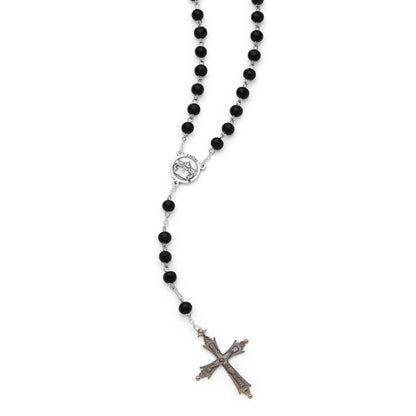 MONDO CATTOLICO ROMA Rosary 50 cm (19.69 in) / 70 cm (27.56 in) / 6 mm (0.24 in) Pope Leo XIV Rosary with Black Wooden Beads
