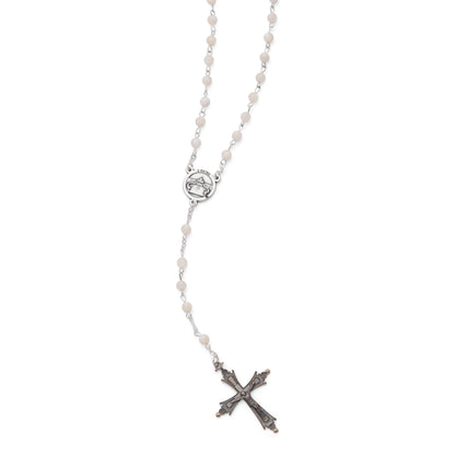 MONDO CATTOLICO ROMA Rosary 47 cm (18.50 in) / 65 cm (25.59 in) / 4 mm (0.16 in) Pope Leo XIV Rosary with Mother-of-Pearl Beads