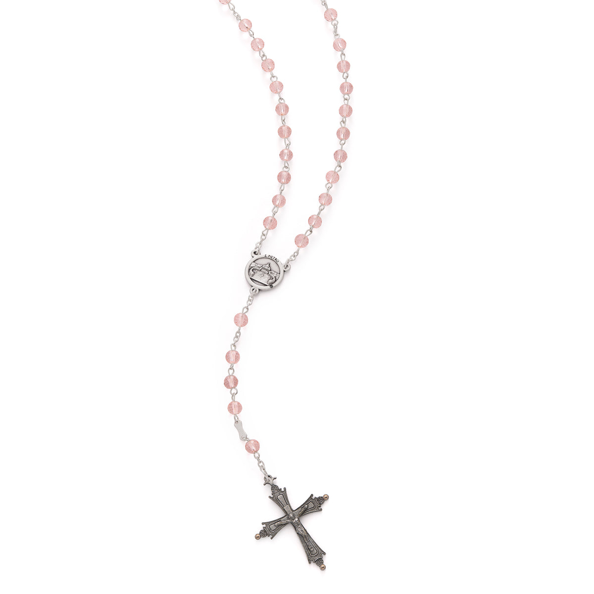 Pope Leo XIV Rosary with Pink Crystal Beads