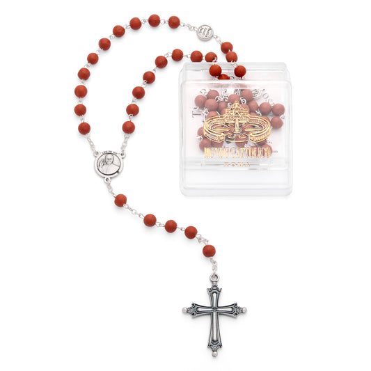 MONDO CATTOLICO ROMA Rosary 6 x 6 cm (2.36 x 2.36 in) / 70 cm (27.56 in) / 6 mm (0.24 in) Pope Leo XIV Rose Petal Rosary with Box