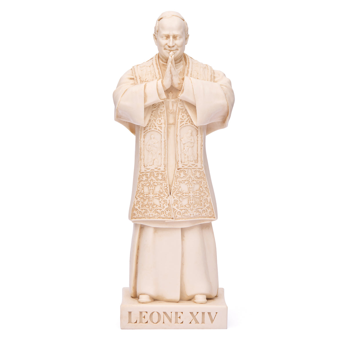 Pope Leo XIV Statue in Ivory Marble Dust