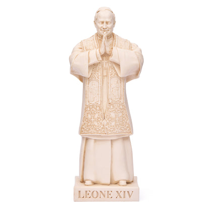 Pope Leo XIV Statue in Ivory Marble Dust