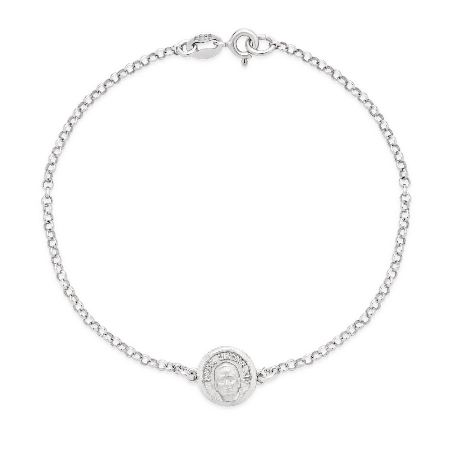 Mondo Cattolico Bracelet 18 cm (7.09 in) / 10 mm (0.39 in) Pope Leo XIV Sterling Silver Bracelet