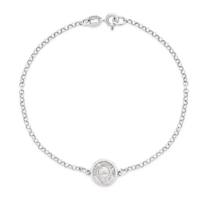 Mondo Cattolico Bracelet 18 cm (7.09 in) / 10 mm (0.39 in) Pope Leo XIV Sterling Silver Bracelet