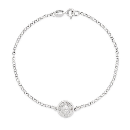 Mondo Cattolico Bracelet 18 cm (7.09 in) / 10 mm (0.39 in) Pope Leo XIV Sterling Silver Bracelet