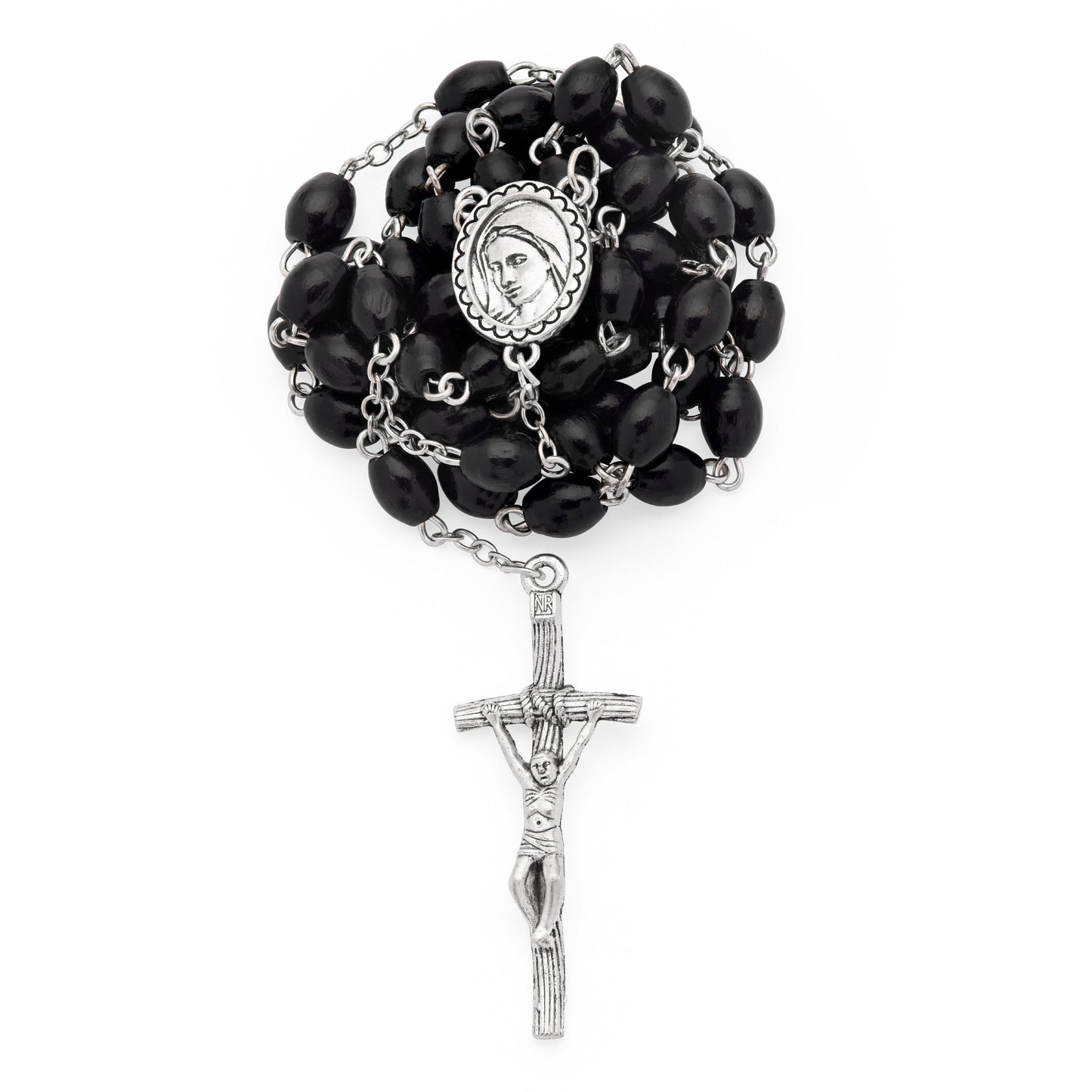 MONDO CATTOLICO ROMA Rosary Box 4x5.50 cm (1.57x2.17 in) / 7 mm (0.28 in) / 53 cm (20.90 in) Pope Leo XIV White Rosary Case with Wood Rosary