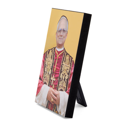 Mondo Cattolico Panel 6.50 x 9.50 cm (in) Pope Leo XIV Wooden Panel with Golden Background