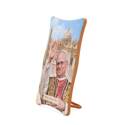 Mondo Cattolico Panel 7 x 10 cm (2.76 x 3.94 in) Pope Leo XIV Wooden Panel with St. Peter's Square