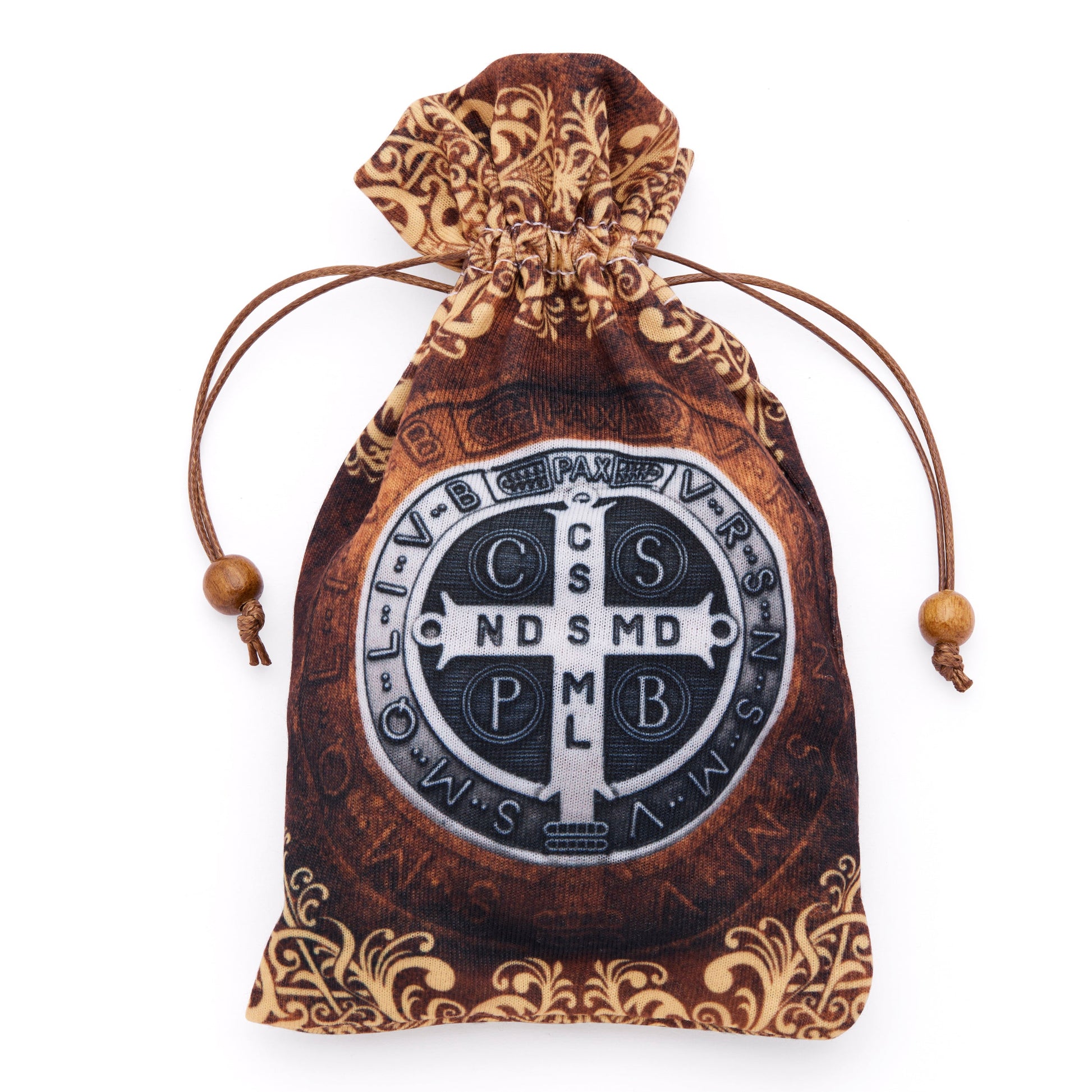 MONDO CATTOLICO ROMA Prayer Beads 52 cm (20.47 in) / 62 cm (24.41 in) / 10 mm (0.39 in) Pouch with Saint Benedict Rosary