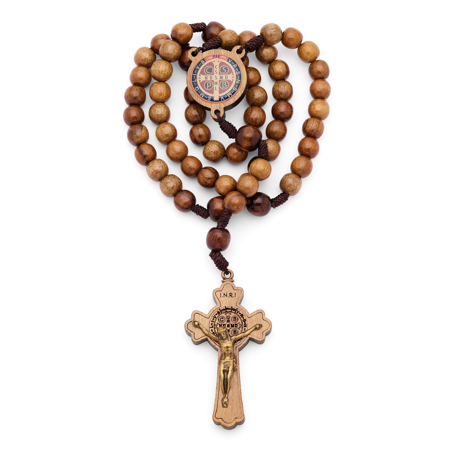 MONDO CATTOLICO ROMA Prayer Beads 52 cm (20.47 in) / 62 cm (24.41 in) / 10 mm (0.39 in) Pouch with Saint Benedict Rosary