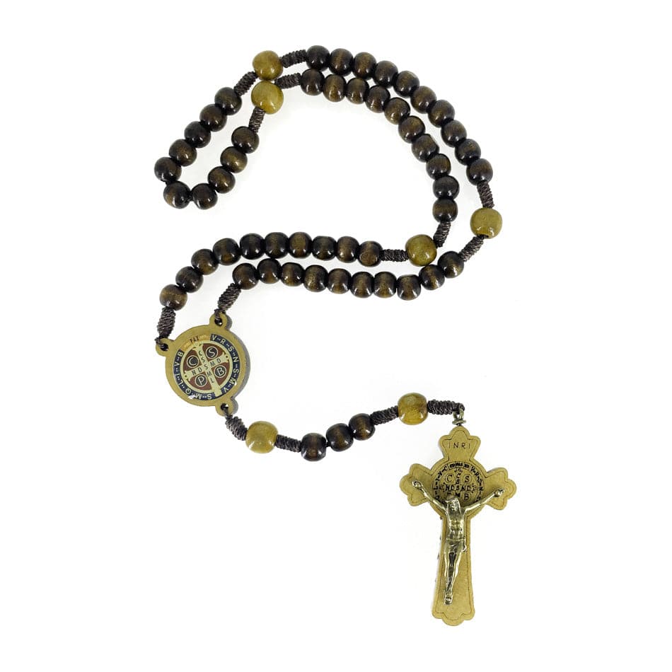 MONDO CATTOLICO Prayer Beads Pouch with Saint Benedict Rosary
