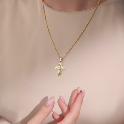 Ciondolo Crocifisso Traforato Placcato Oro