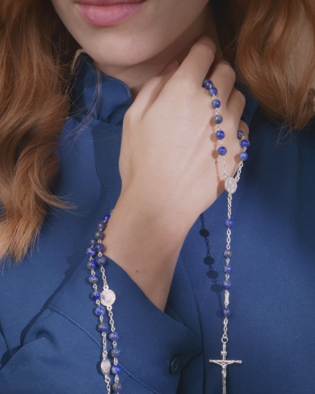 ☆ラピスラズリ ロザリオ☆ ~Lapis Lazuli~ silver ver. Sterling Silver Lapis Lazuli Rosary | MONDO CATTOLICO