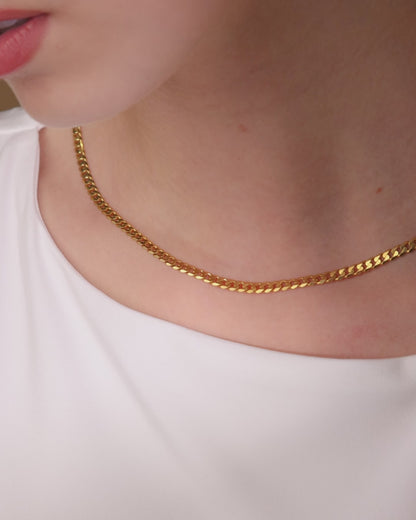 Gold-plated Sterling Silver Thick Curb Chain Necklace
