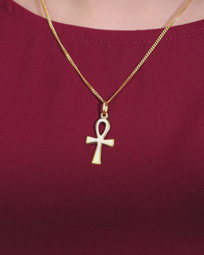 Gold Plated Ankh Pendant Cross