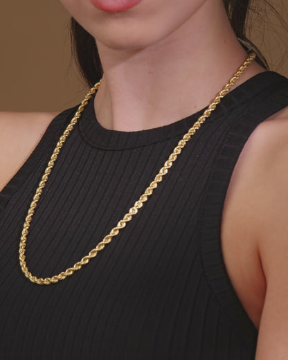 Torchon-Halskette aus Gelbgold, klobig