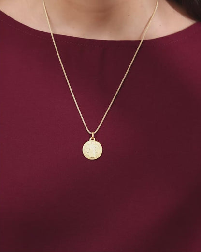 Yellow Gold St. Benedict of Nursia Medal