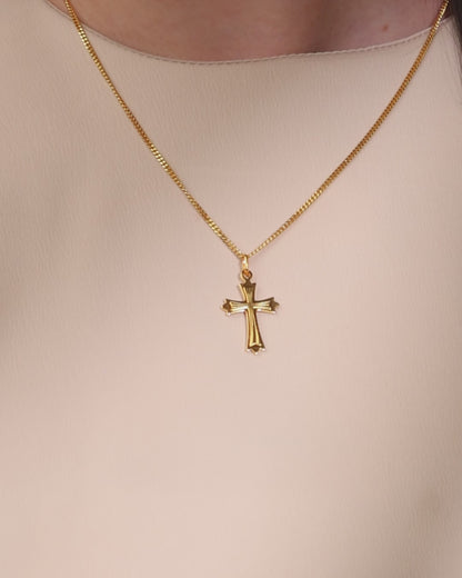Gold Plated Three Points Cross