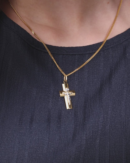 Bitone Gold Plated Crucifix