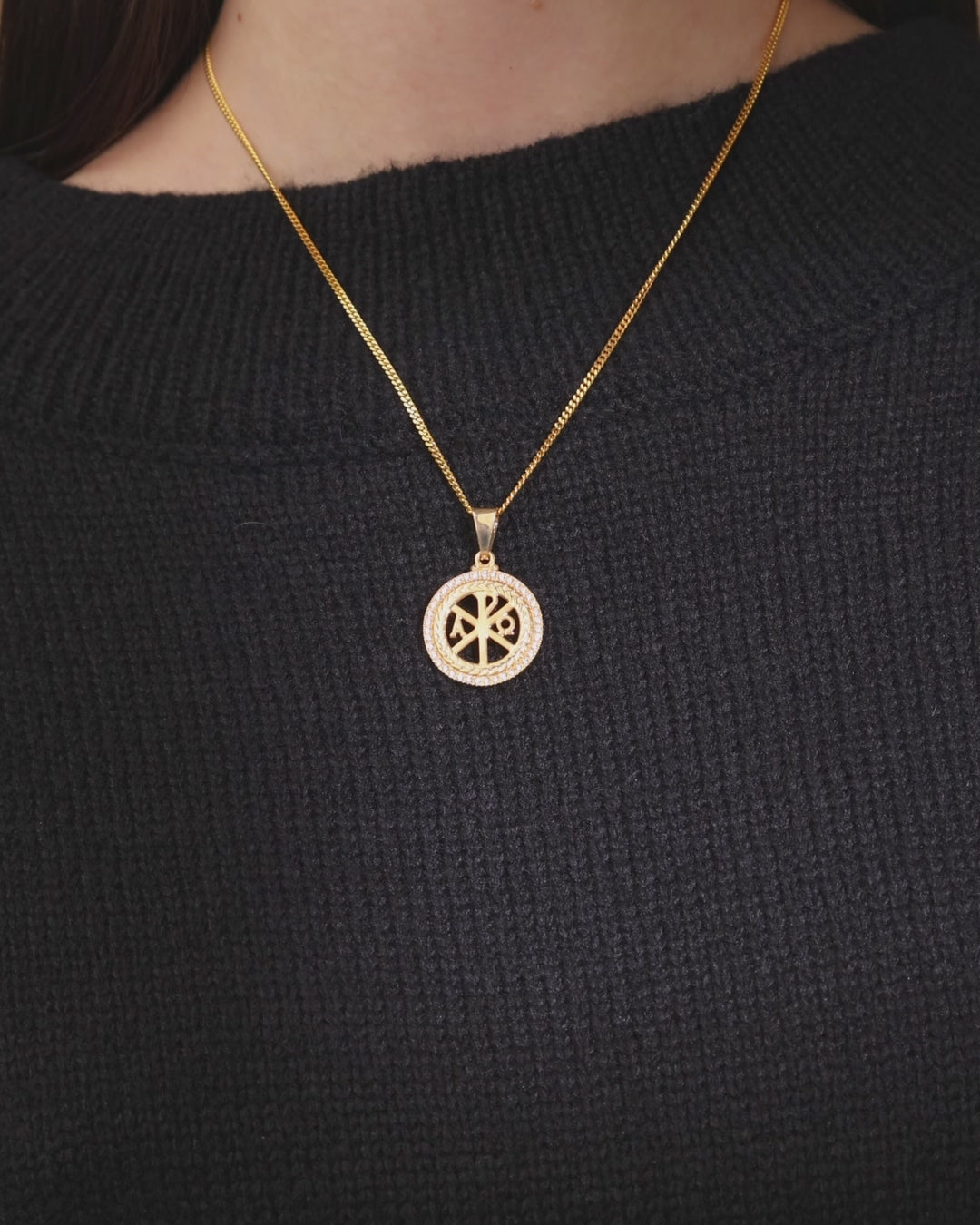 Peace cross Medal with White Swarovski Crystals | MONDO CATTOLICO
