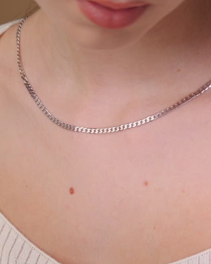 Sterling Silver Thick Curb Chain Necklace