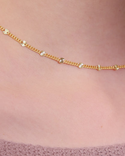 Panzerkette mit Facettierten Scheiben aus Vergoldetes Sterlingsilber