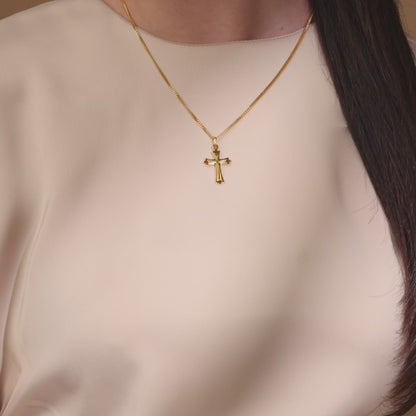 Gold Plated Three Points Cross