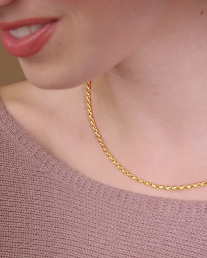Gold-plated Sterling Silver Torchon Chain Necklace