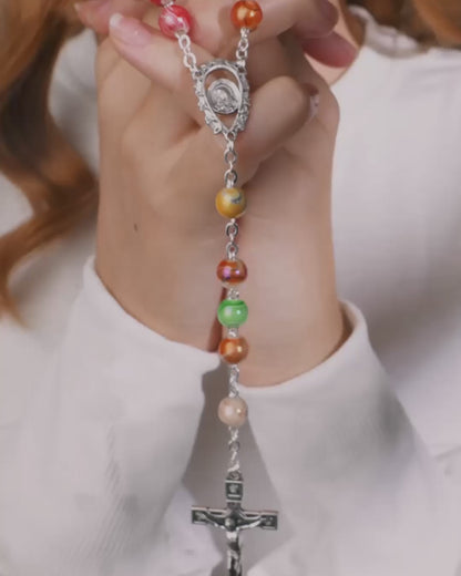 Our Lady of Sorrow Multicolor Rosary beads