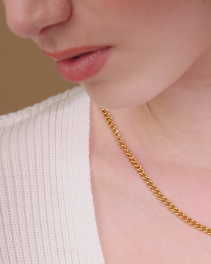 Hohle Panzerkette aus Vergoldetem Sterlingsilber