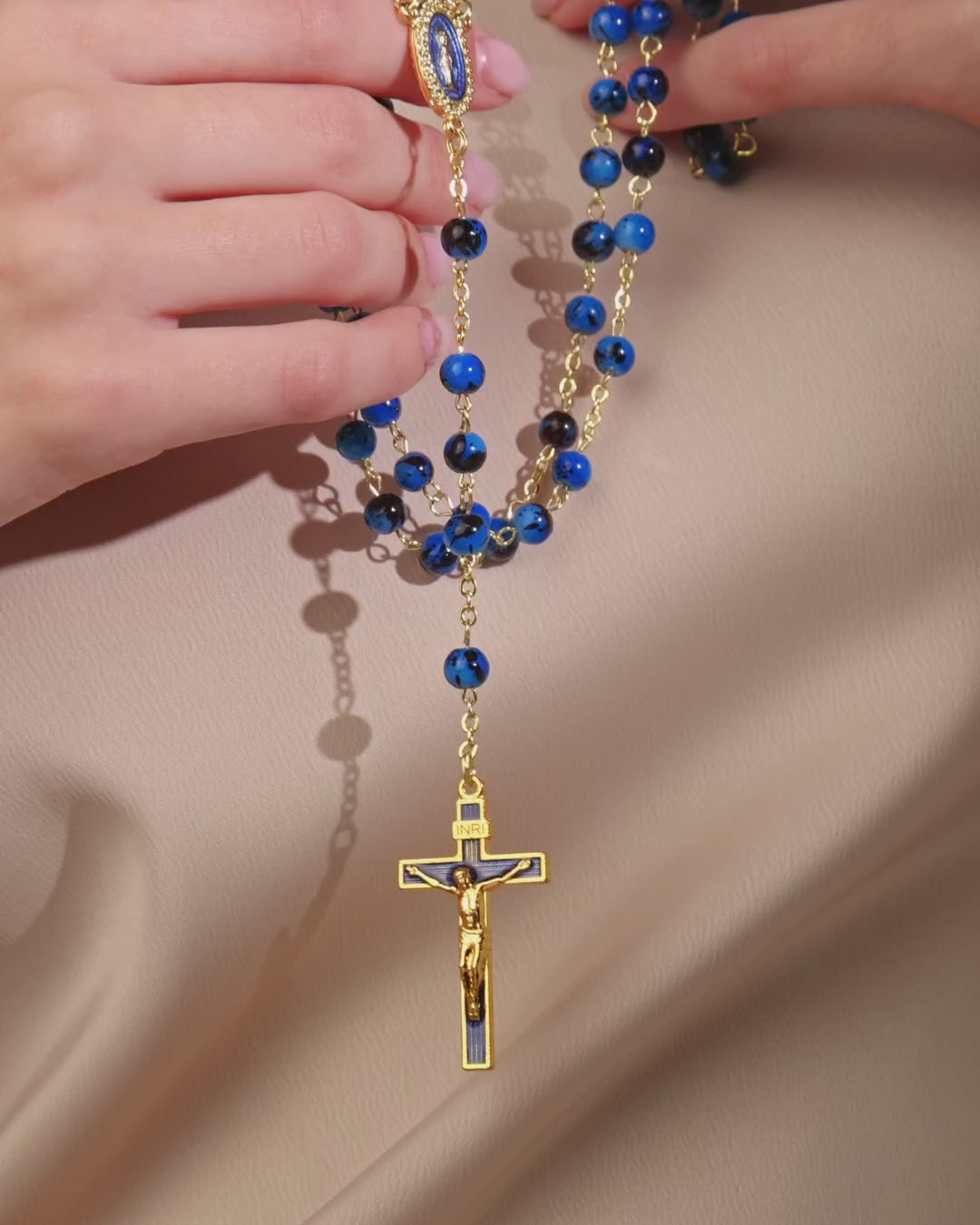 Blue Variegated Rosary of Our Lady of the Miraculous Medal | MONDO