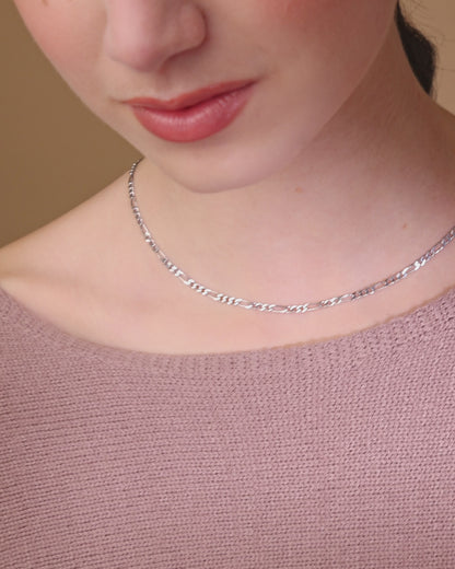 Sterling Silver Figaro Chain Necklace