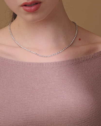 Sterling Silver Torchon Chain Necklace